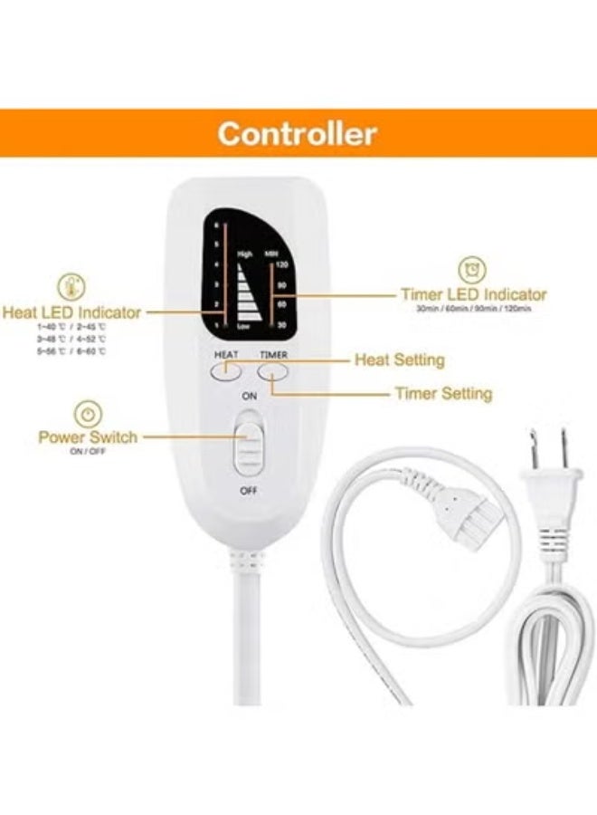 وسادة تسخين كهربائية متطورة للعلاج الحراري (جاف ورطب) - كمادة حرارية بمستويات حرارة متعددة ومؤقت ذاتي لتخفيف آلام الظهر والمفاصل والعضلاتDual Heat Options: Supports both dry heat for general relaxation and moist heat for deeper muscle penetration. - Image 3
